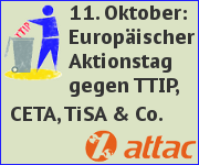 11. Oktober: Europaweiter Aktionstag gegen TTIP, CETA, TiSA & Co.