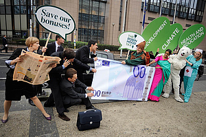 Aktion für die Finanztransaktionssteuer in Brüssel