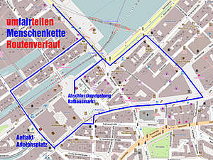 Menschenkette in Hamburg
