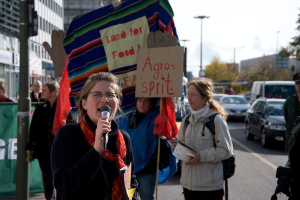 Foto von der Agrosprit-Aktion am 16.10.08 (Peter Steudtner, Inkota)