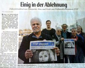 Bild vom Artikel in der Lokalzeitung über die Veranstaltung