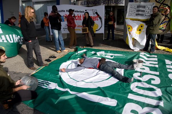 Foto von der Agrosprit-Aktion am 16.10.08 (Peter Steudtner, Inkota)