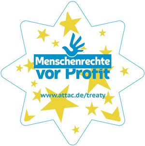 Logo der Attac-Kampagne Menschenrechte vor Profite