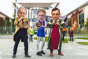 Johnson, Scholz und Draghi halten ihre Punkte vor dem Kanzleramt