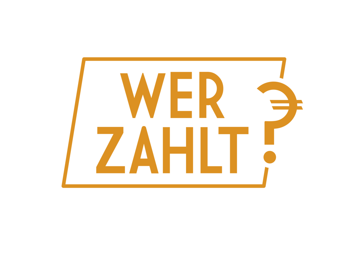 Wortbildmarke mit dem Text "Wer zahlt?"