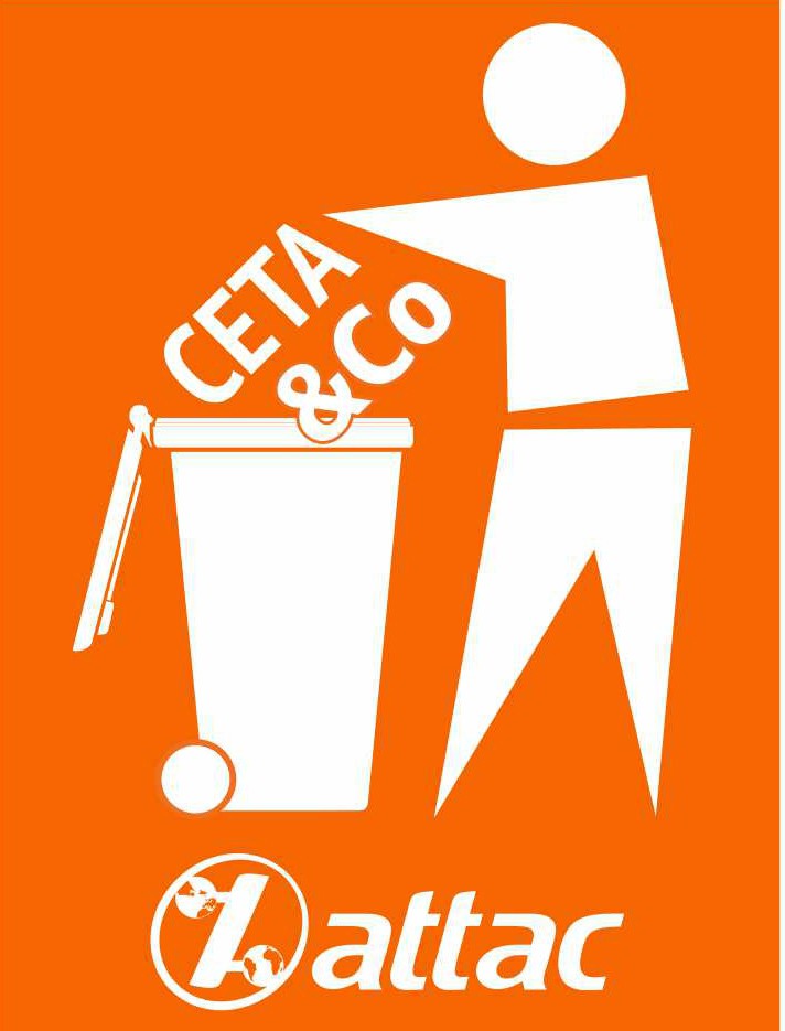 Fahne "CETA & Co in die Tonne" im Webshop bestellen
